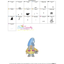 Gnome Soccer Ball Girl Sports Embroidery Design Pattern-3