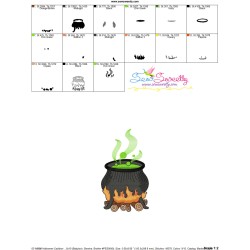 Halloween Cauldron On Fire-1 Embroidery Design Pattern-3