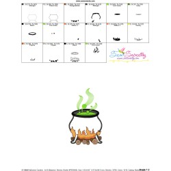 Halloween Cauldron On Fire-1 Applique Design Pattern-2
