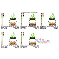 Halloween Cauldron On Fire-1 Applique Design Pattern-3