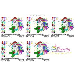 Christmas Unicorn-8 Embroidery Design Pattern-2