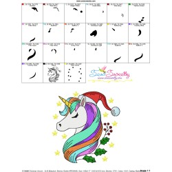 Christmas Unicorn-7 Embroidery Design Pattern-3