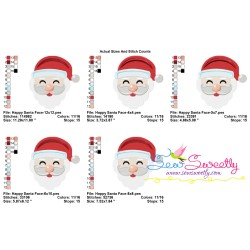 Happy Santa Face Embroidery Design Pattern-2