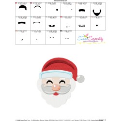 Happy Santa Face Embroidery Design Pattern-3