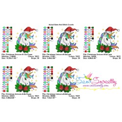 Christmas Unicorn-6 Embroidery Design Pattern-2