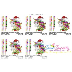Christmas Unicorn-5 Embroidery Design Pattern-2