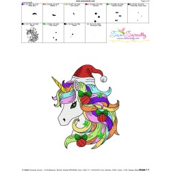 Christmas Unicorn-5 Embroidery Design Pattern-4