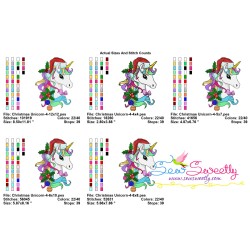 Christmas Unicorn-4 Embroidery Design Pattern-2