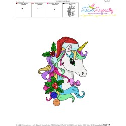 Christmas Unicorn-4 Embroidery Design Pattern-4