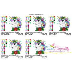 Christmas Unicorn-3 Embroidery Design Pattern-2