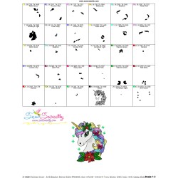 Christmas Unicorn-3 Embroidery Design Pattern-3