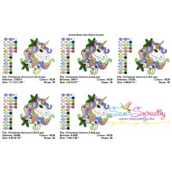 Christmas Unicorn-2 Embroidery Design Pattern-2