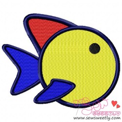 Colorful Cartoon Fish Embroidery Design Pattern-1