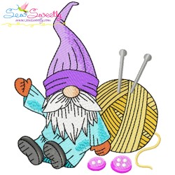 Knitting Gnome Boy-4 Winter Embroidery Design Pattern-1