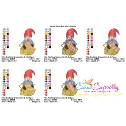 Knitting Gnome Girl-2 Winter Embroidery Design Pattern-2