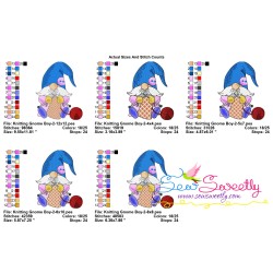 Knitting Gnome Boy-2 Winter Embroidery Design Pattern-2