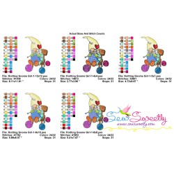 Knitting Gnome Girl-1 Winter Embroidery Design Pattern-2