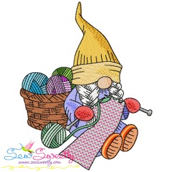 Knitting Gnomes Winter Embroidery Design Bundle-3