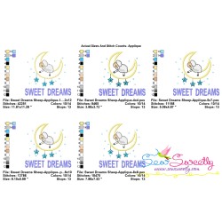 Sweet Dreams Sheep Lettering Applique Design Pattern-2