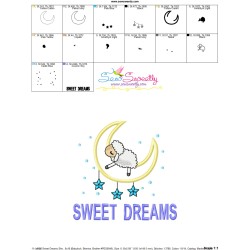 Sweet Dreams Sheep Lettering Applique Design Pattern-3