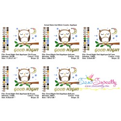 Good Night Owl Lettering Applique Design Pattern-2