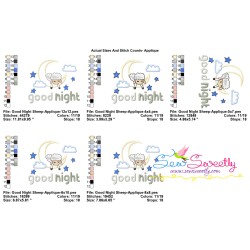 Good Night Sheep Lettering Applique Design Pattern-2