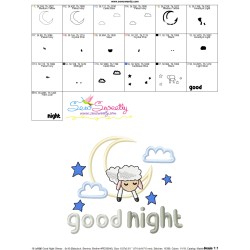 Good Night Sheep Lettering Applique Design Pattern-3