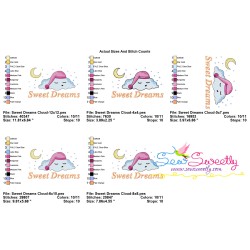 Sweet Dreams Cloud Lettering Embroidery Design Pattern-2