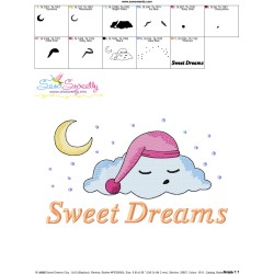 Sweet Dreams Cloud Lettering Embroidery Design Pattern-3