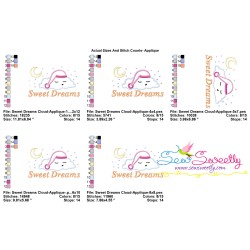 Sweet Dreams Cloud Lettering Applique Design Pattern-2