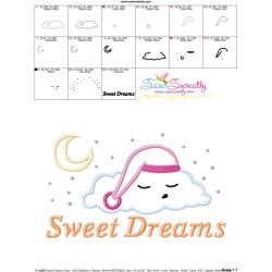 Sweet Dreams Cloud Lettering Applique Design Pattern-3
