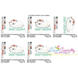 Sweet Dreams Cat Lettering Applique Design Pattern-2