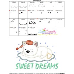 Sweet Dreams Cat Lettering Applique Design Pattern-3