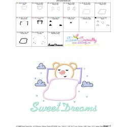 Sweet Dreams Bear Lettering Applique Design Pattern-3