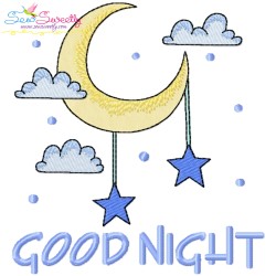 Good Night And Sweet Dreams Lettering Embroidery Design Bundle-7