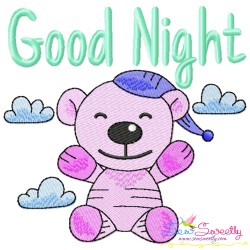 Good Night And Sweet Dreams Lettering Embroidery Design Bundle-4
