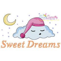 Good Night And Sweet Dreams Lettering Embroidery Design Bundle-11