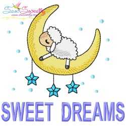 Good Night And Sweet Dreams Lettering Embroidery Design Bundle-3