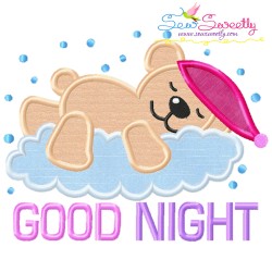Good Night And Sweet Dreams Lettering Applique Design Bundle-2