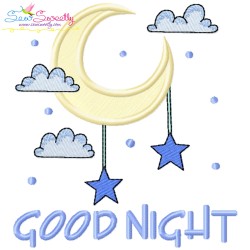 Good Night And Sweet Dreams Lettering Applique Design Bundle-7