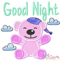 Good Night And Sweet Dreams Lettering Applique Design Bundle-5