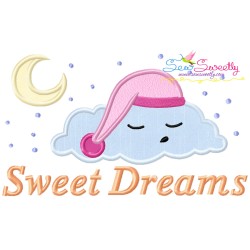 Good Night And Sweet Dreams Lettering Applique Design Bundle-11