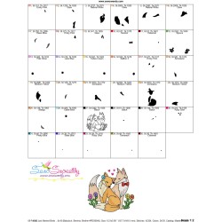 Just Married Bride and Groom Fox Valentine Embroidery Design Pattern-3