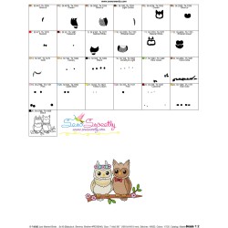 Just Married Bride and Groom Owls Valentine Embroidery Design Pattern-3