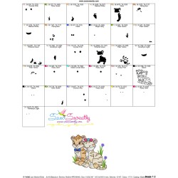 Just Married Bride and Groom Tigers Valentine Embroidery Design Pattern-3