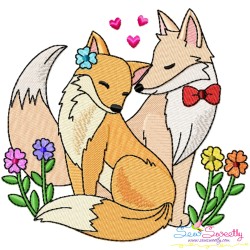 Just Married Valentine Animals Embroidery Design Bundle-2