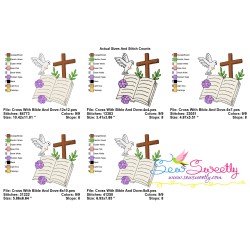 Cross With Bible And Dove Religious Embroidery Design Pattern-2