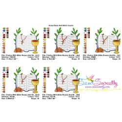 Chalice With Bible And Bread Religious Embroidery Design Pattern-2