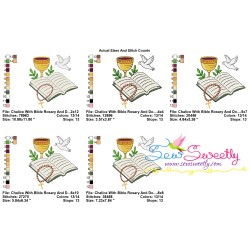 Chalice With Bible And Dove Religious Embroidery Design Pattern-2