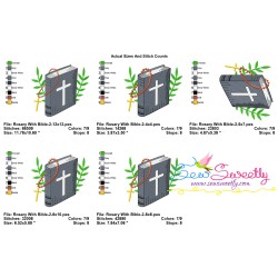 Bible With Cross Necklace-2 Religious Embroidery Design Pattern-2